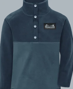 Didriksons Kids' Monte Half Button Mountain Blue