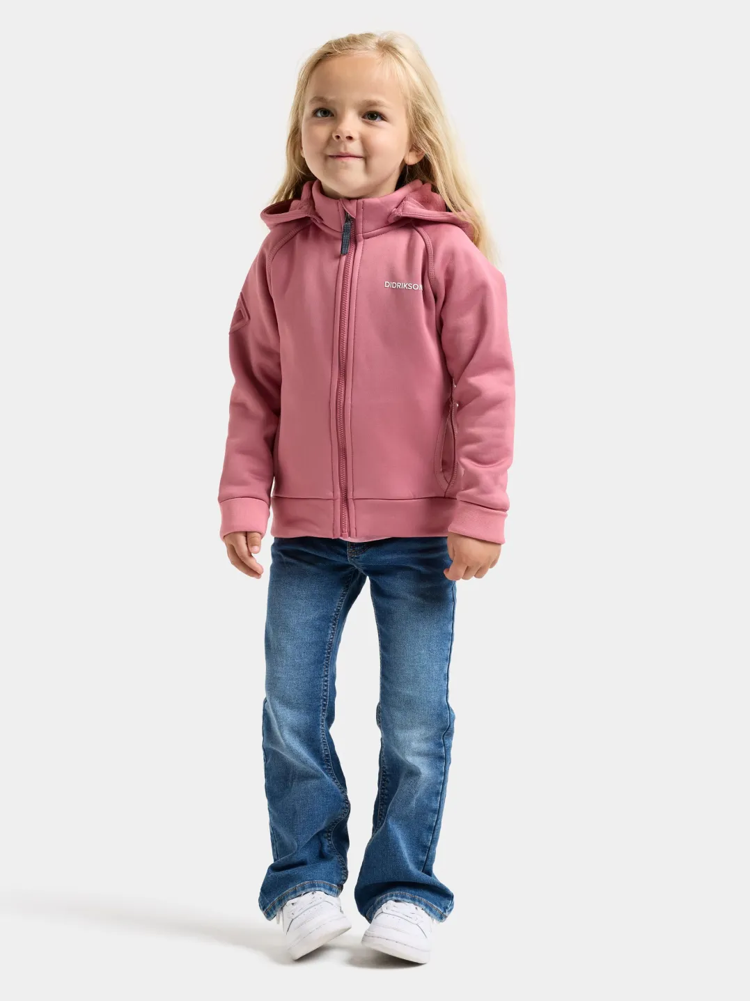 Didriksons Kids' Siljan Full Zip Heather Pink
