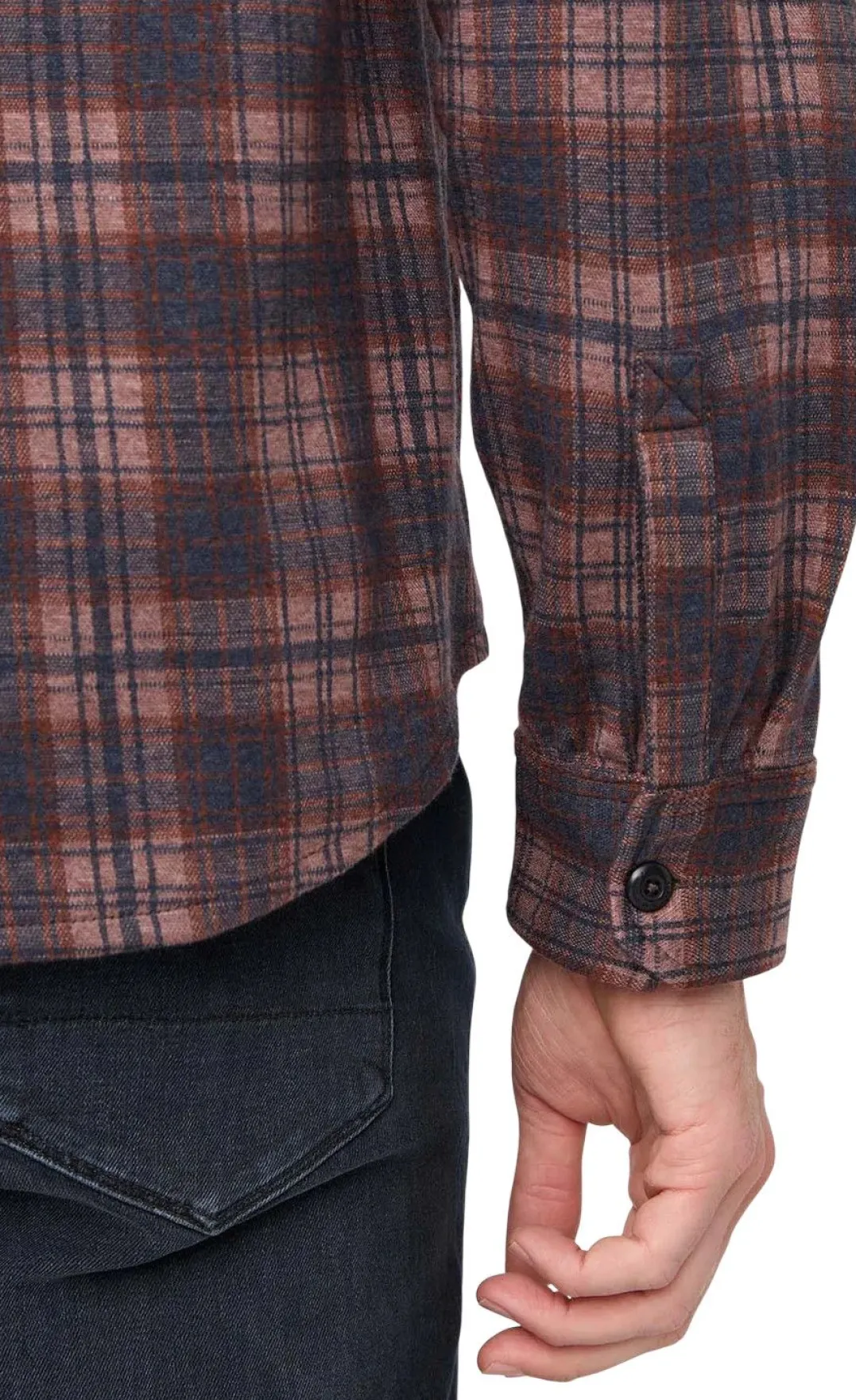 Duer Performance Flannel Button Down Heather Mauve Plaid