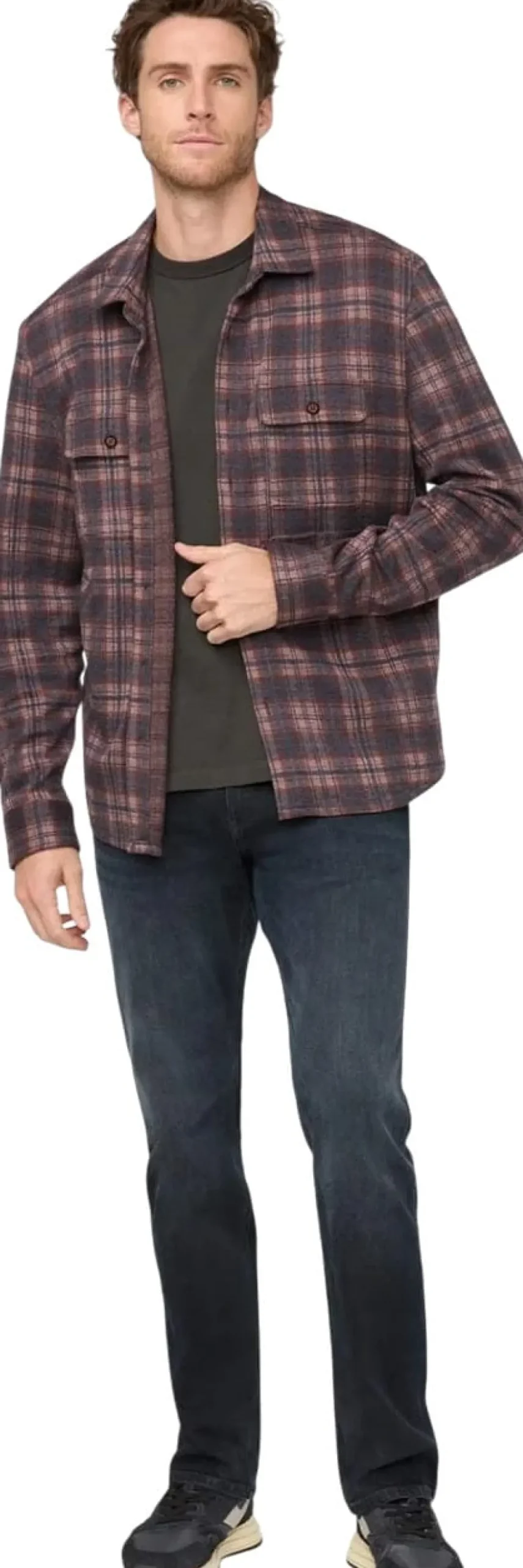 Duer Performance Flannel Button Down Heather Mauve Plaid
