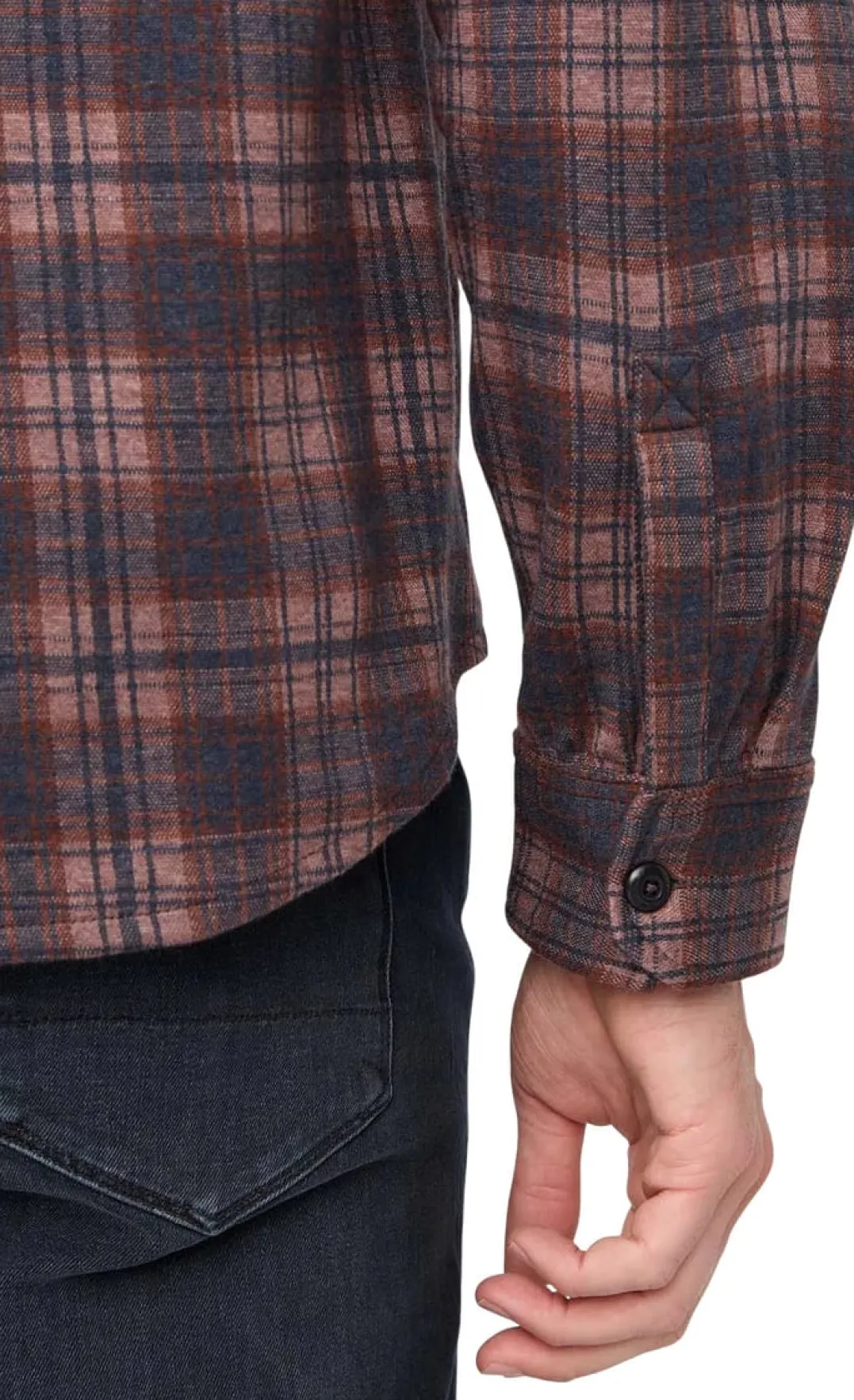 Duer Performance Flannel Button Down Heather Mauve Plaid