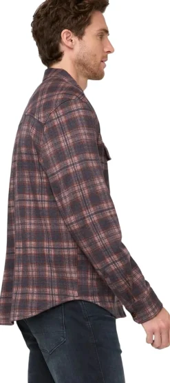 Duer Performance Flannel Button Down Heather Mauve Plaid