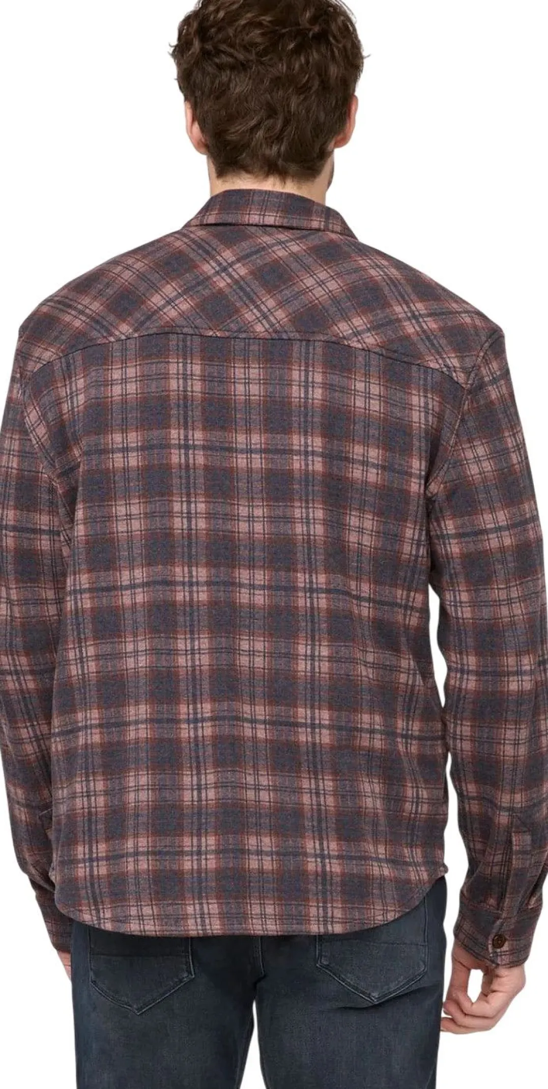 Duer Performance Flannel Button Down Heather Mauve Plaid
