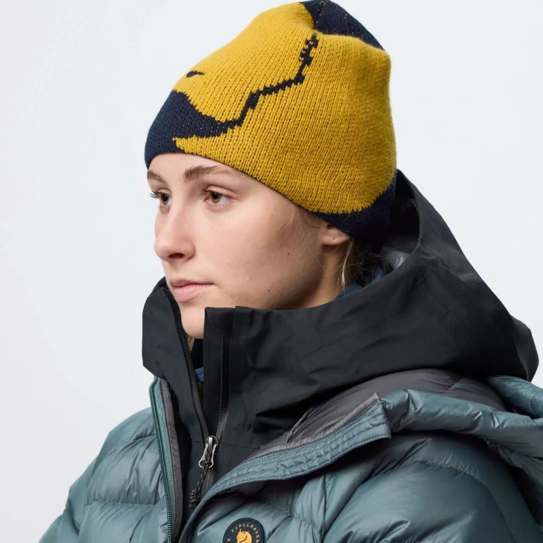 Fjällräven Bergtagen Jacquard Beanie Dark Navy-mustard Yellow