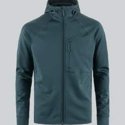 Fjällräven Men's Abisko Grid Fleece Hoodie Mountain Blue