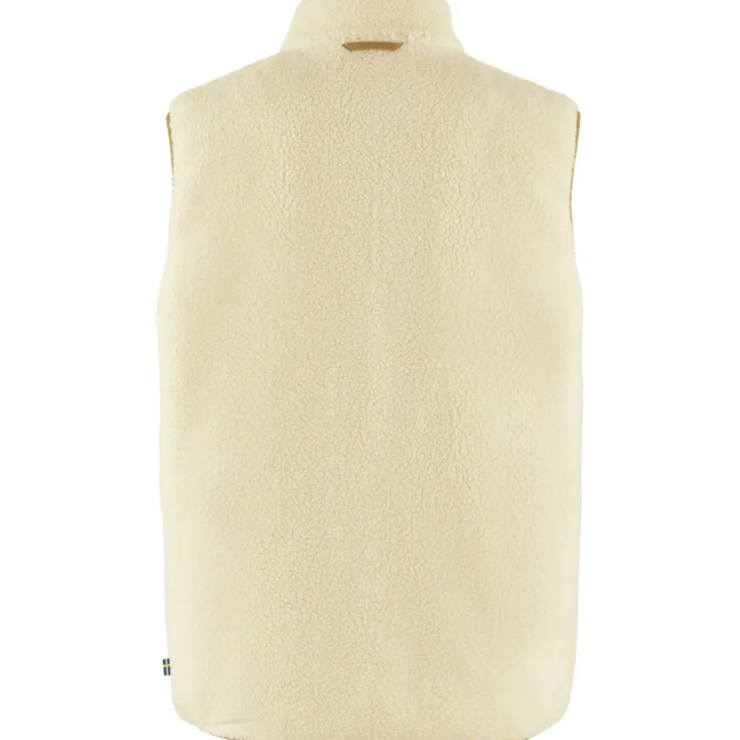 Fjällräven Men's Vardag Pile Fleece Vest Chalk White-Buckwheat Brown
