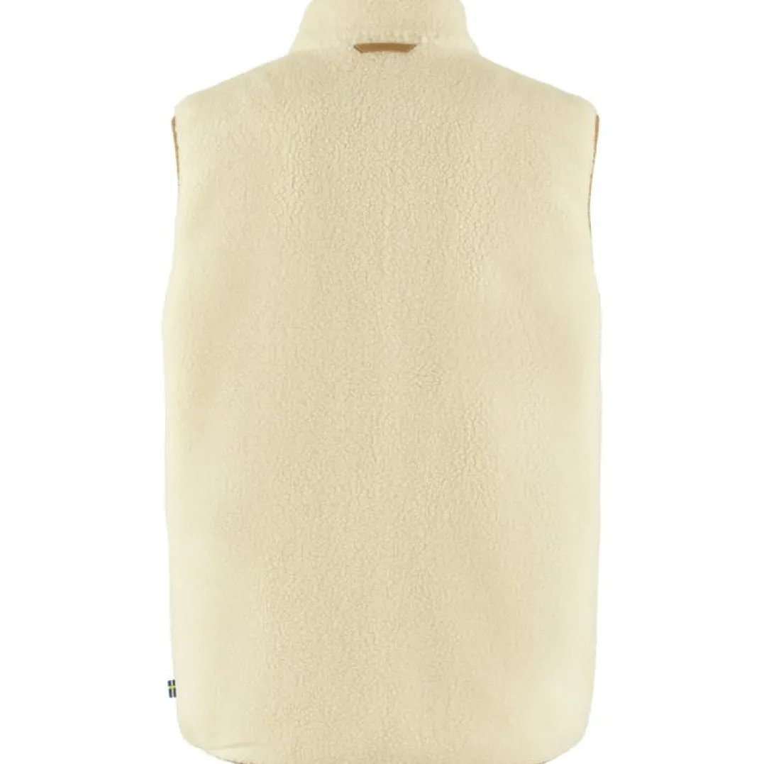 Fjällräven Men's Vardag Pile Fleece Vest Chalk White-Buckwheat Brown