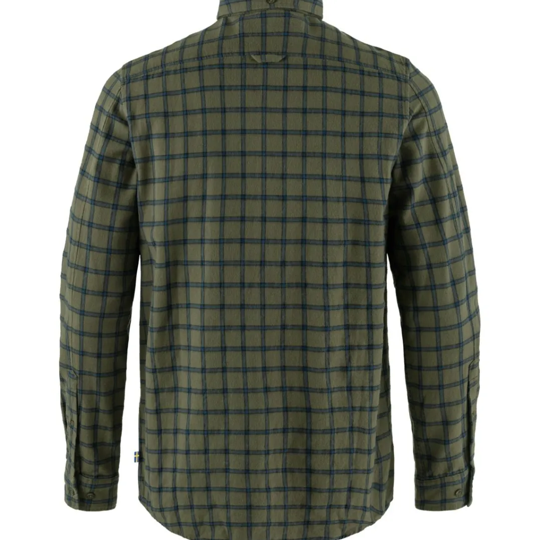 Fjällräven Men's Övik Flannel Shirt Laurel Green-Indigo Blue