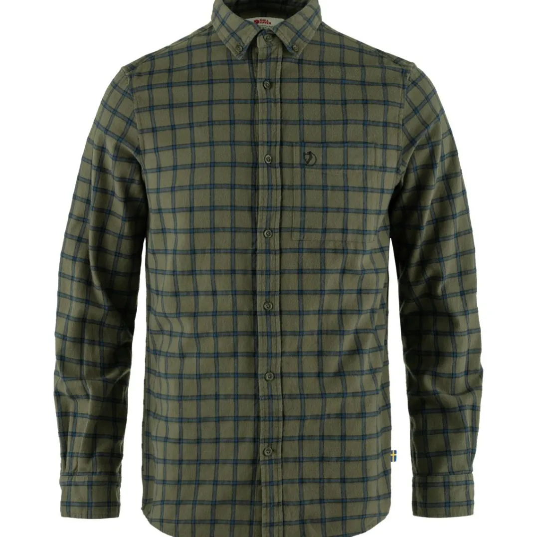 Fjällräven Men's Övik Flannel Shirt Laurel Green-Indigo Blue