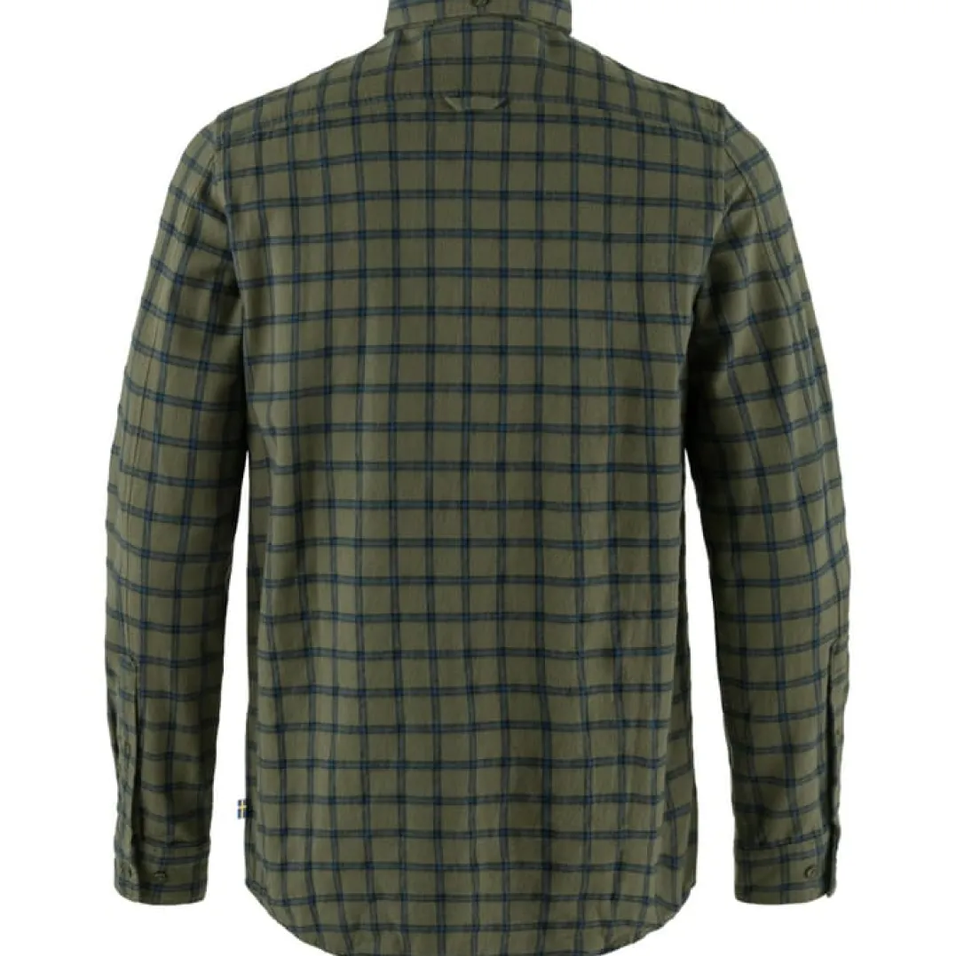 Fjällräven Men's Övik Flannel Shirt Laurel Green-Indigo Blue