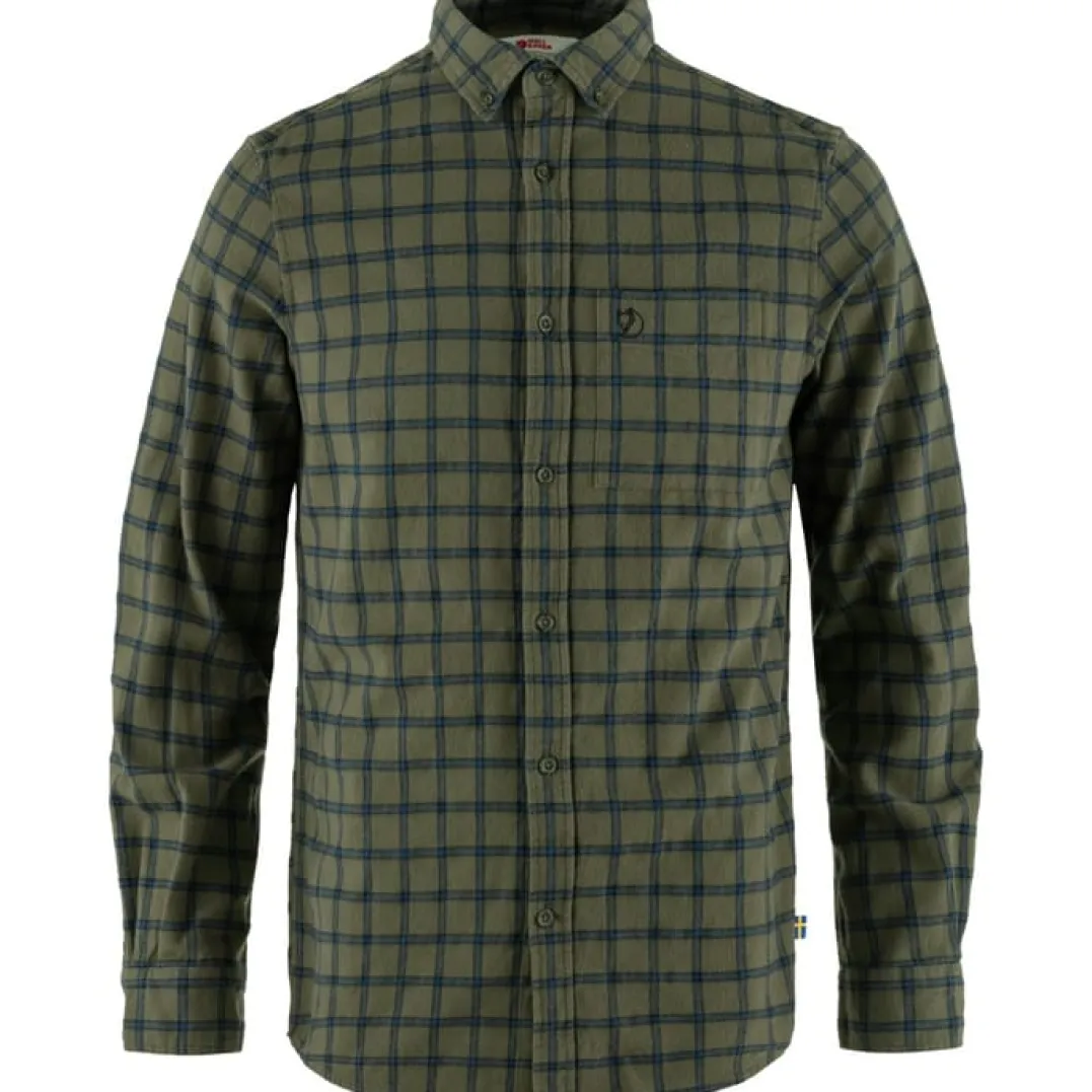 Fjällräven Men's Övik Flannel Shirt Laurel Green-Indigo Blue