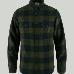Fjällräven Men's Övik Heavy Flannel Shirt Deep Forest-Dark Navy
