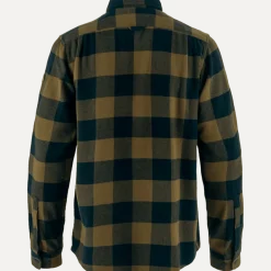 Fjällräven Men's Övik Heavy Flannel Shirt Wood Brown-Dark Navy