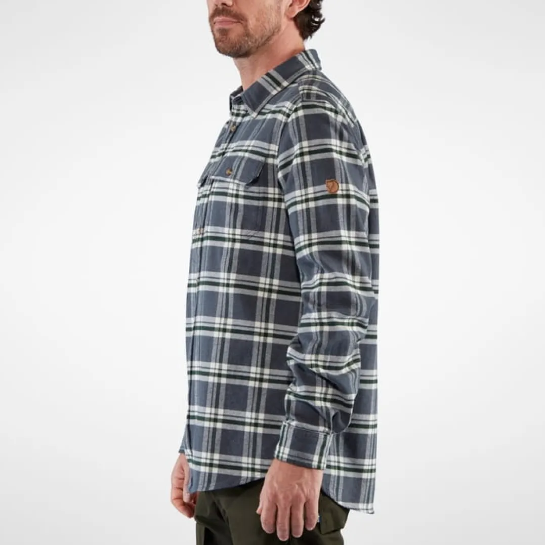 Fjällräven Men's Övik Heavy Flannel Shirt Dark Navy-Buckwheat Brown