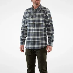 Fjällräven Men's Övik Heavy Flannel Shirt Dark Navy-Buckwheat Brown