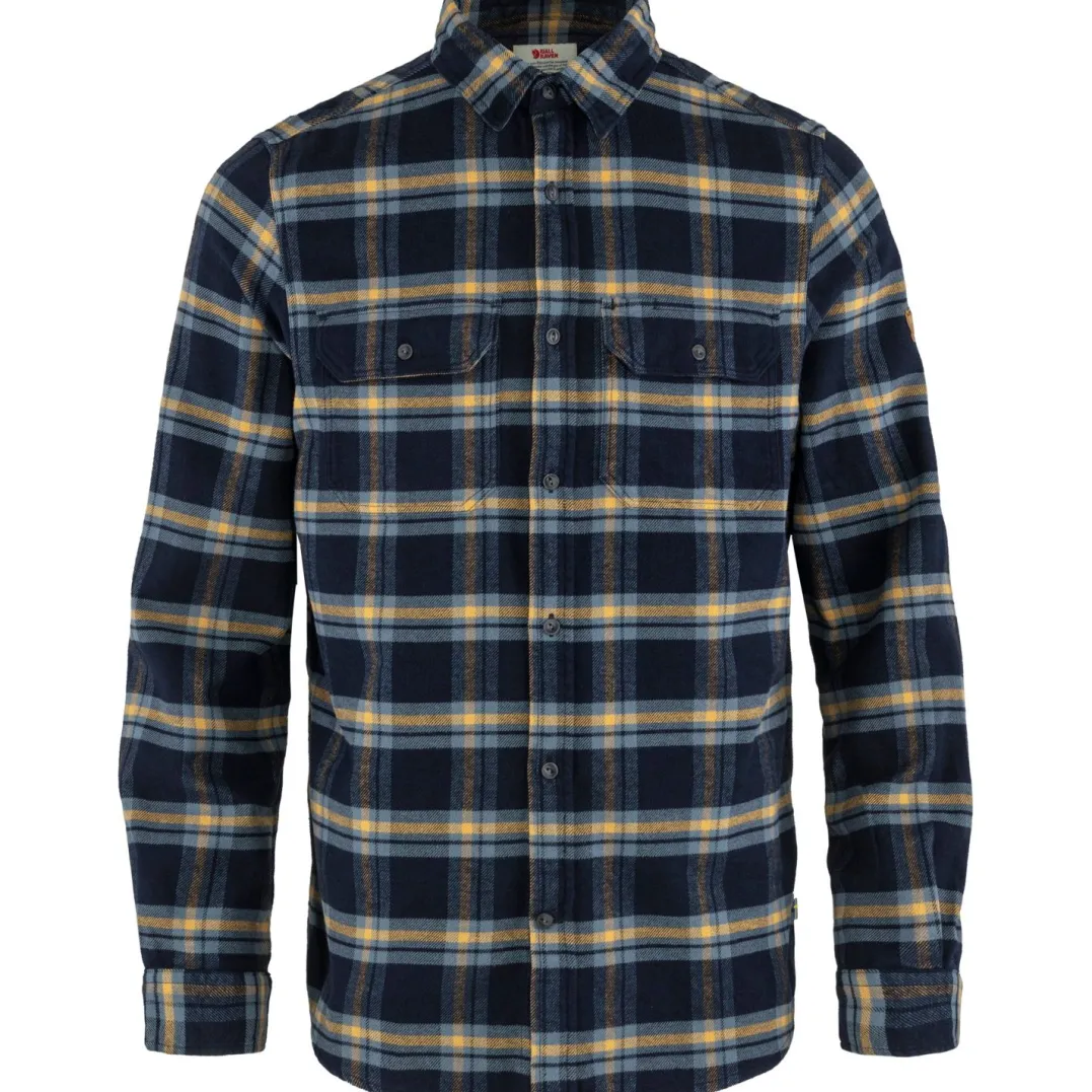 Fjällräven Men's Övik Heavy Flannel Shirt Dark Navy-Buckwheat Brown
