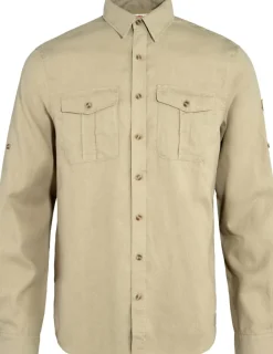 Fjällräven Men's Övik Travel Long Sleeved Shirt Sand Stone