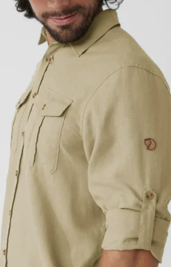 Fjällräven Men's Övik Travel Long Sleeved Shirt Sand Stone