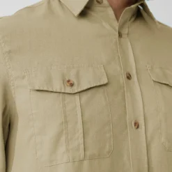 Fjällräven Men's Övik Travel Long Sleeved Shirt Sand Stone