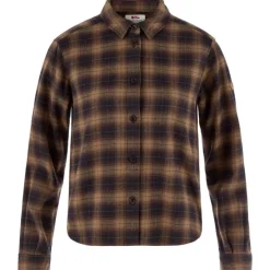 Fjällräven Övik Boxy Flannel Shirt W Black-wood Brown