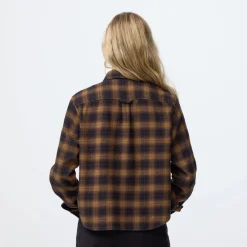 Fjällräven Övik Boxy Flannel Shirt W Black-wood Brown