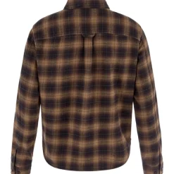 Fjällräven Övik Boxy Flannel Shirt W Black-wood Brown