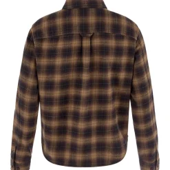 Fjällräven Övik Boxy Flannel Shirt W Black-wood Brown