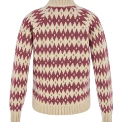 Fjällräven Övik Jacquard Knit W Light Beige-mesa Purple
