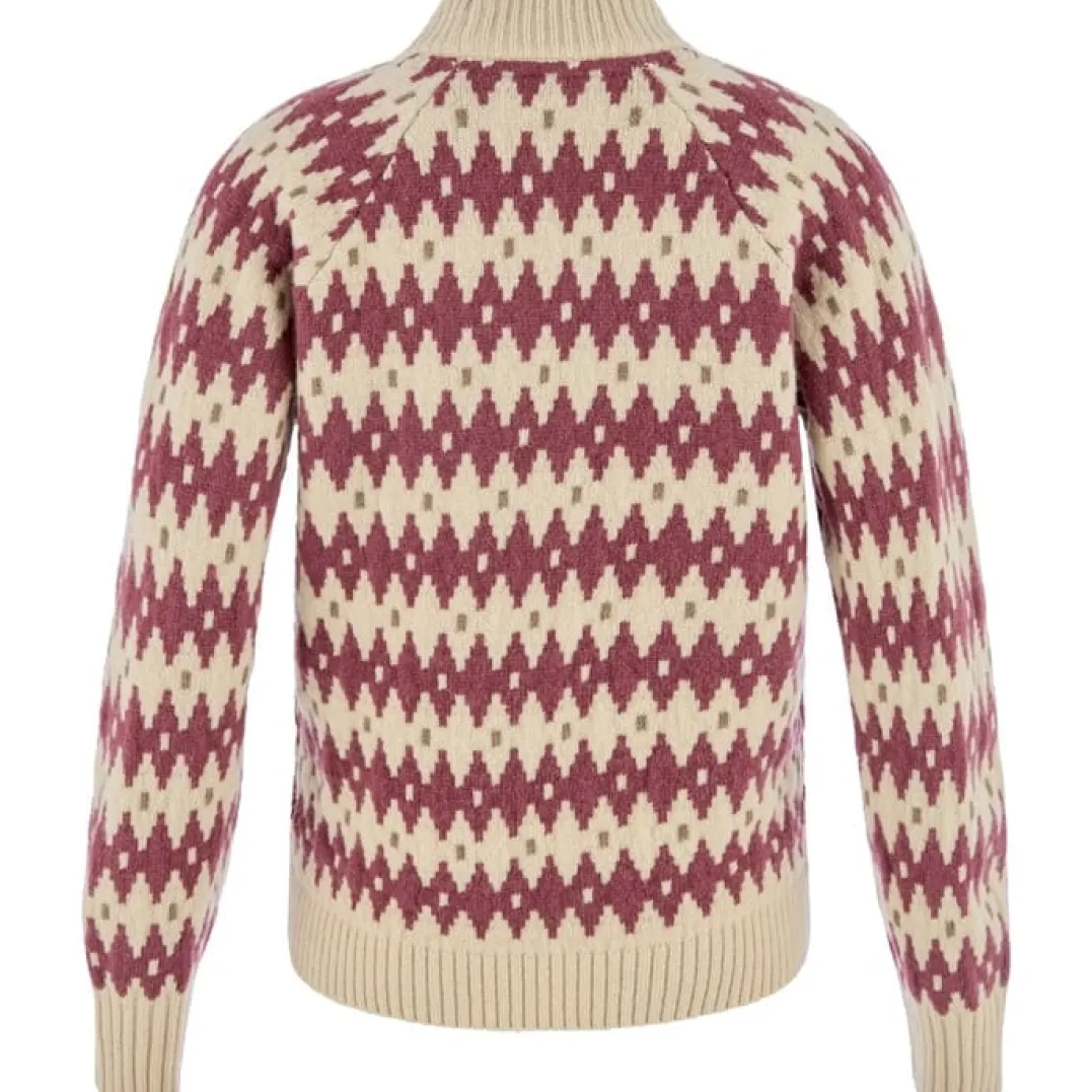 Fjällräven Övik Jacquard Knit W Light Beige-mesa Purple