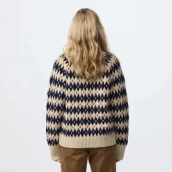 Fjällräven Övik Jacquard Knit W Light Beige-mesa Purple