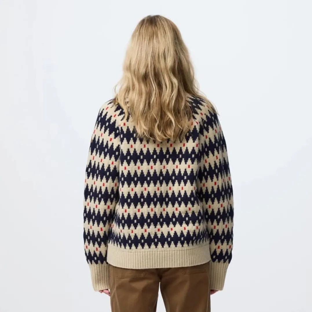 Fjällräven Övik Jacquard Knit W Light Beige-mesa Purple