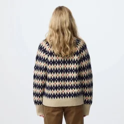 Fjällräven Övik Jacquard Knit W Light Beige-mesa Purple