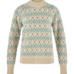 Fjällräven Övik Jacquard Knit W Light Beige-misty Green