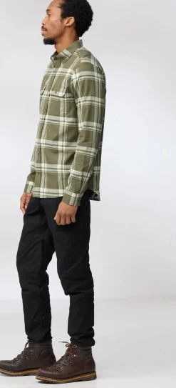 Fjällräven Övik Lite Flannel Shirt M Laurel Green-chalk White