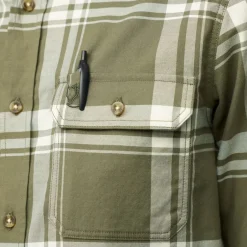 Fjällräven Övik Lite Flannel Shirt M Laurel Green-chalk White