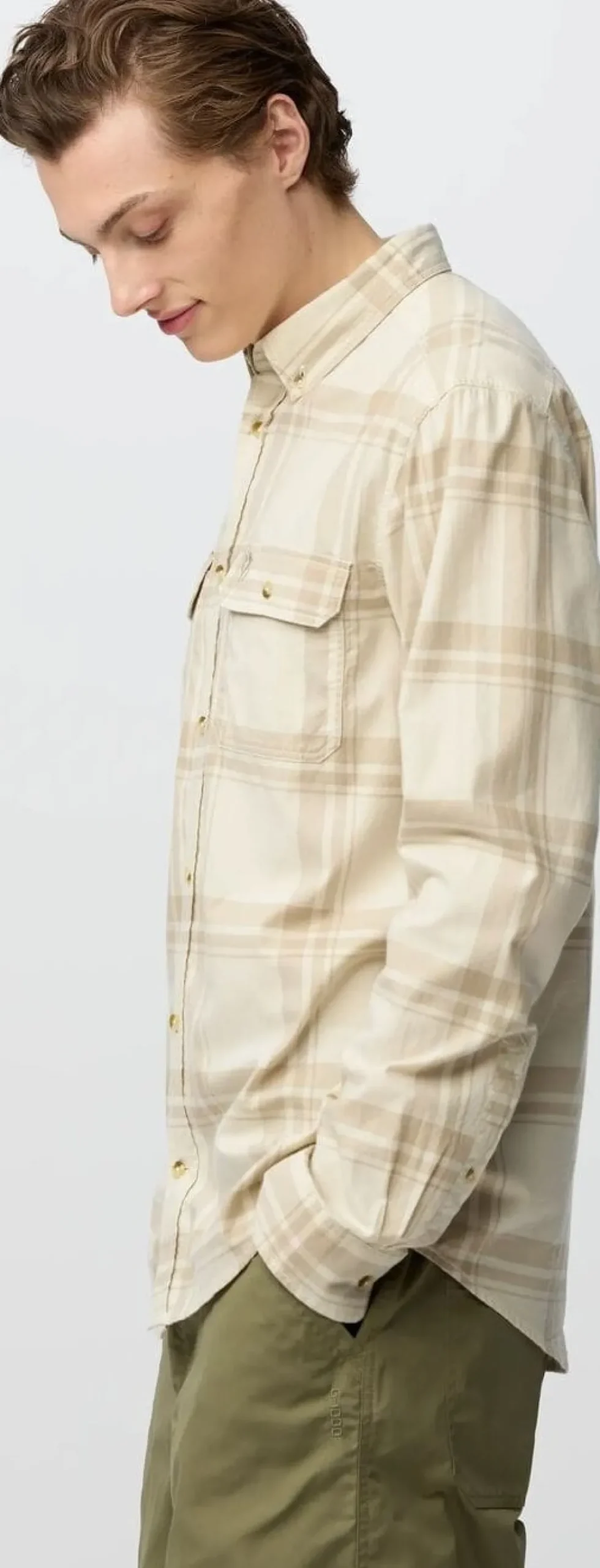 Fjällräven Övik Lite Flannel Shirt M Chalk White-fossil