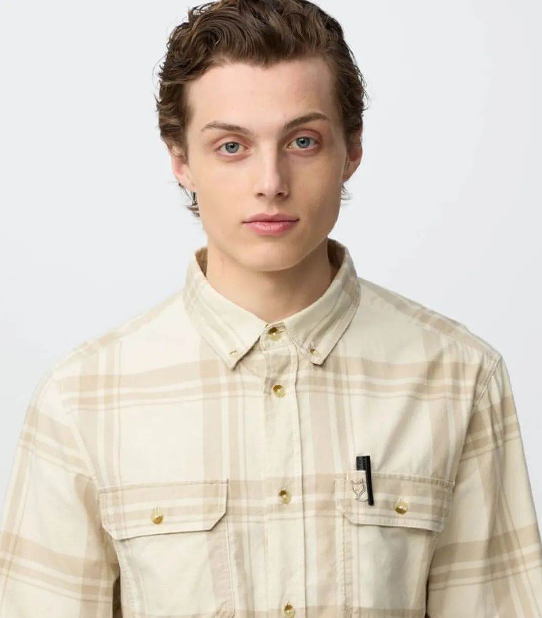 Fjällräven Övik Lite Flannel Shirt M Chalk White-fossil