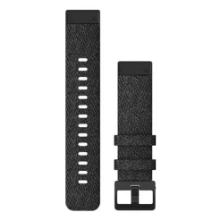 Garmin Acc,Fenix 6s 20mm Quickfit Hthr Black Nylon Band W/Black Black/Black