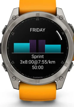 Garmin Fenix 8 Amoled 51mm, Sapphire Titanium - Spark Orange/Graphite Silicone Strap