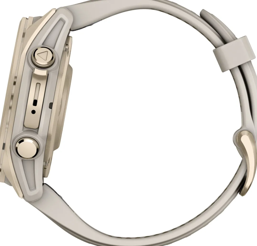 Garmin Fenix 8 Amoled 43mm, Sapphire Soft Gold - Fog Grey/Sandstone Silicone Strap