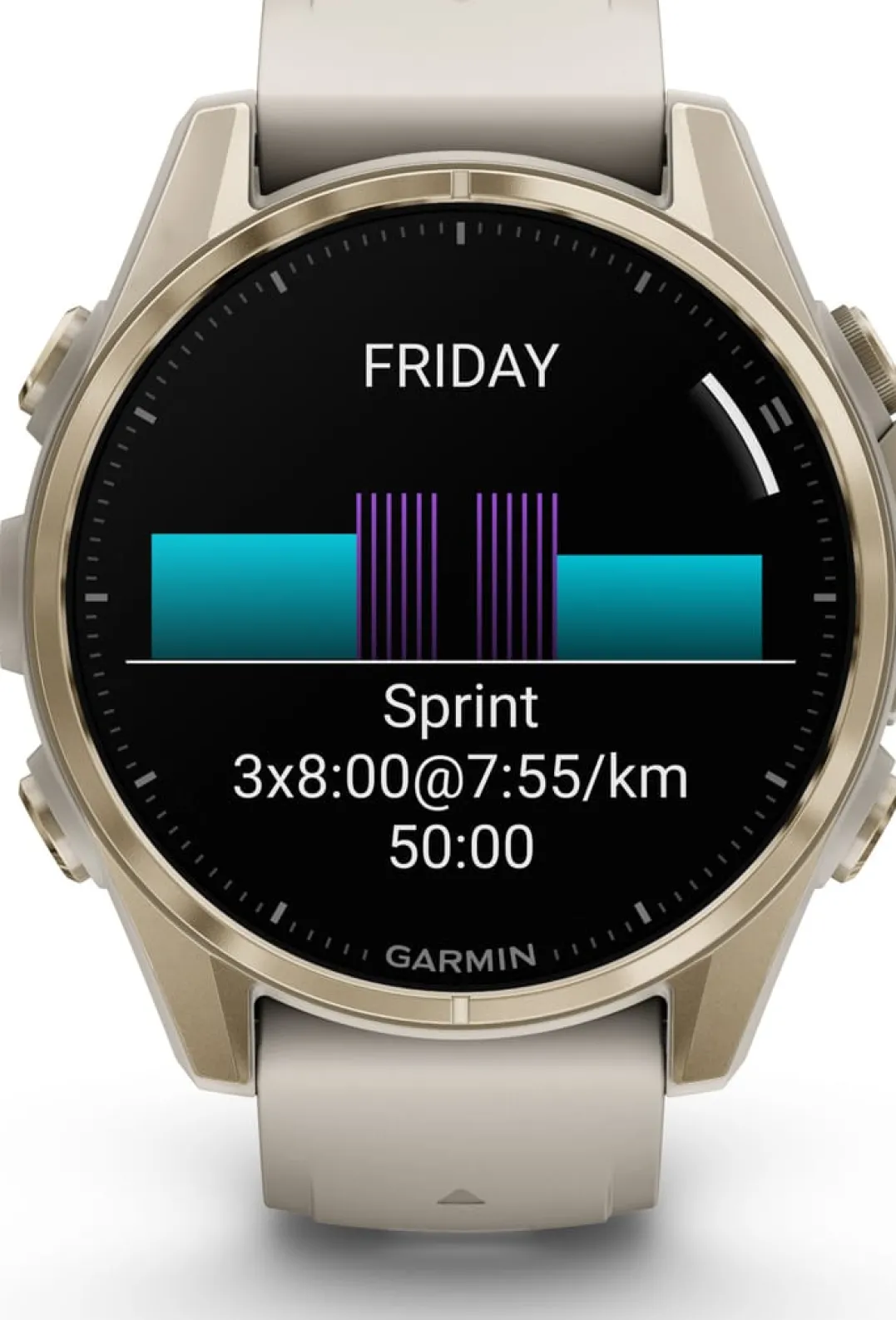 Garmin Fenix 8 Amoled 43mm, Sapphire Soft Gold - Fog Grey/Sandstone Silicone Strap