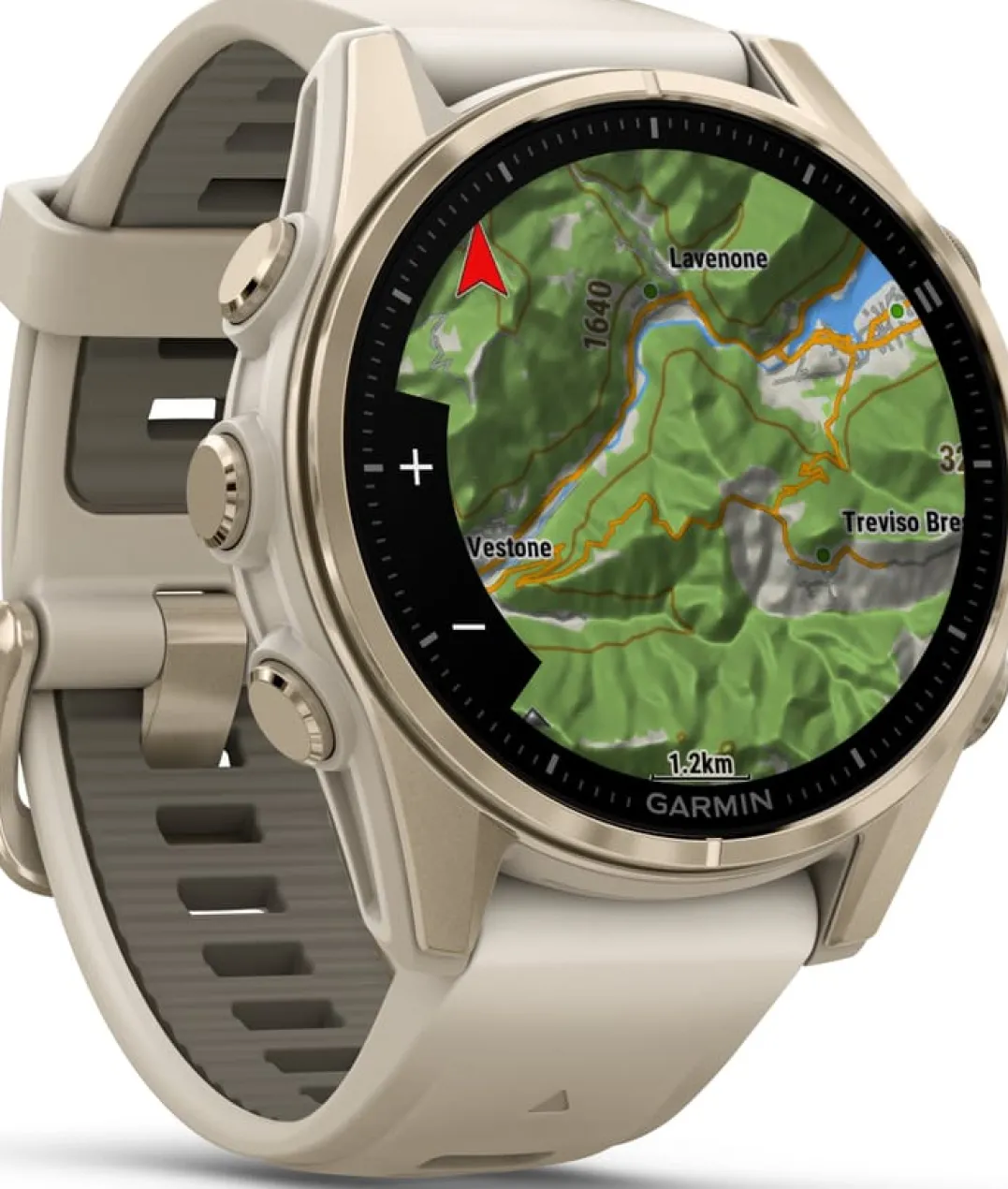 Garmin Fenix 8 Amoled 43mm, Sapphire Soft Gold - Fog Grey/Sandstone Silicone Strap