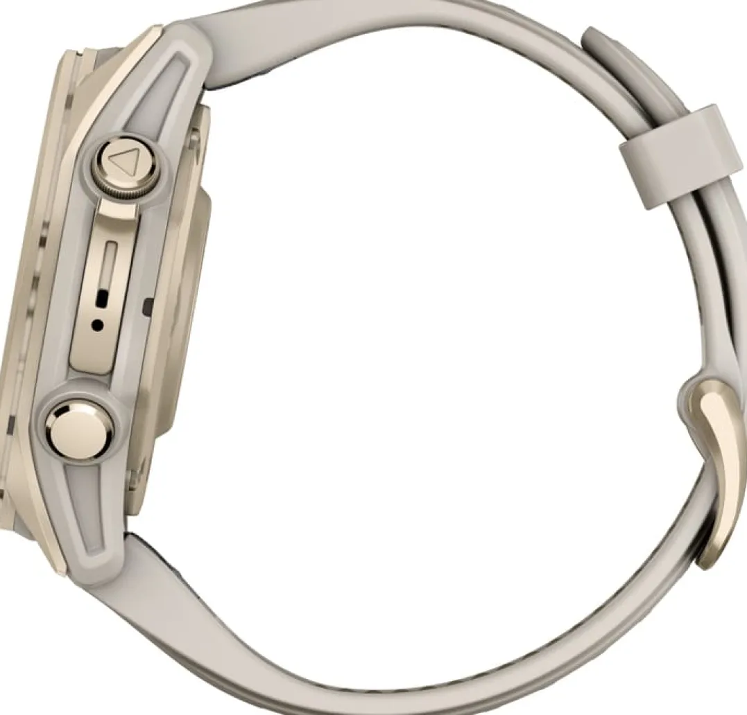 Garmin Fenix 8 Amoled 43mm, Sapphire Soft Gold - Fog Grey/Sandstone Silicone Strap