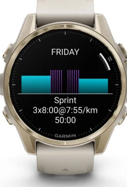 Garmin Fenix 8 Amoled 43mm, Sapphire Soft Gold - Fog Grey/Sandstone Silicone Strap