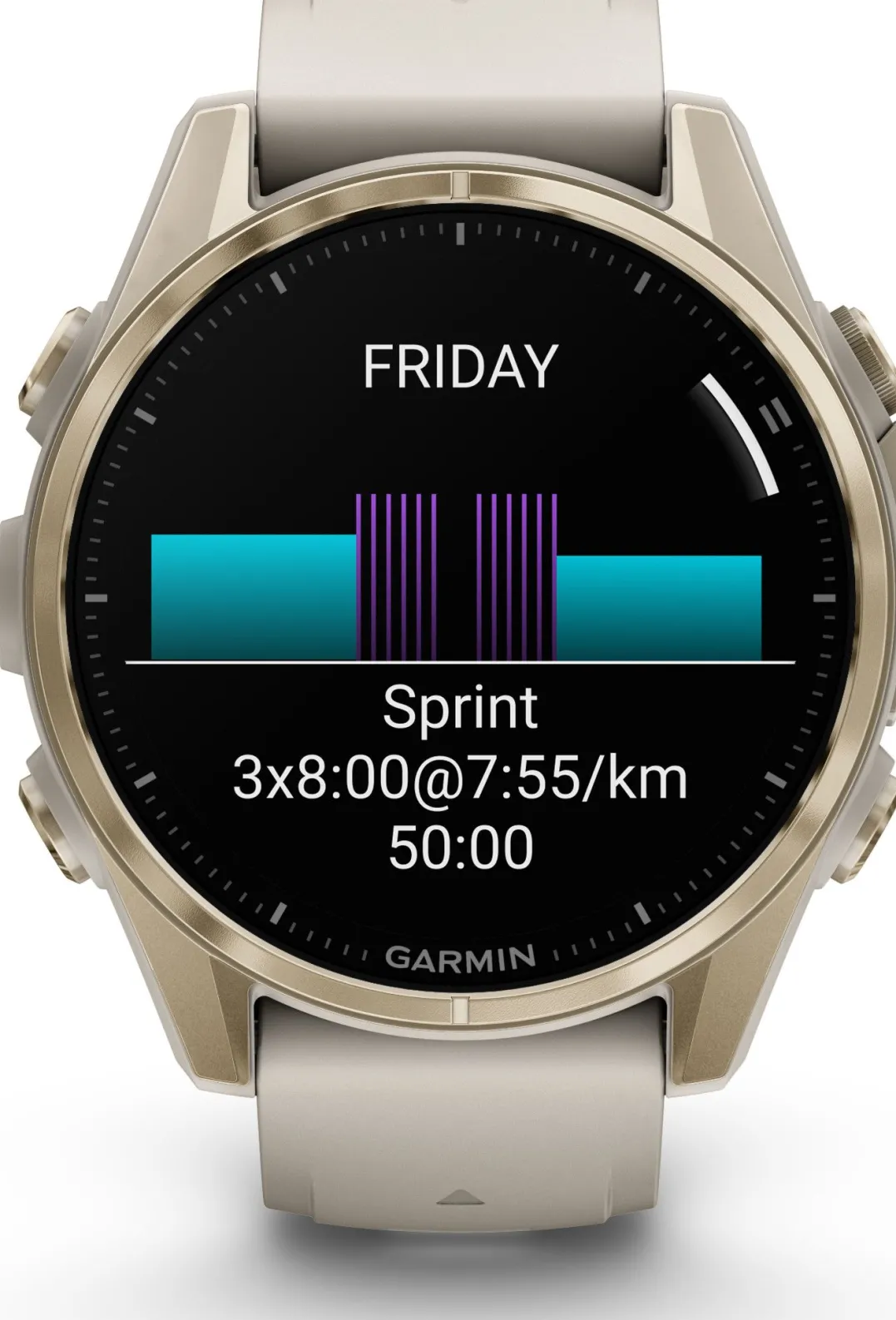 Garmin Fenix 8 Amoled 43mm, Sapphire Soft Gold - Fog Grey/Sandstone Silicone Strap