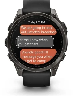 Garmin Fenix 8 Amoled 47mm, Sapphire Carbon Gray DLC Titanium - Black/Pebble Grey Silicone Strap