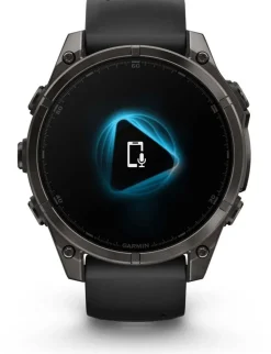 Garmin Fenix 8 Amoled 47mm, Sapphire Carbon Gray DLC Titanium - Black/Pebble Grey Silicone Strap