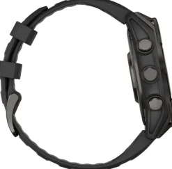Garmin Fenix 8 Amoled 47mm, Sapphire Carbon Gray DLC Titanium - Black/Pebble Grey Silicone Strap