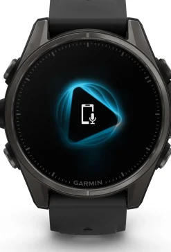 Garmin Fenix 8 Amoled 43mm, Sapphire Carbon Gray DLC Titanium - Black/Pebble Grey Silicone Strap
