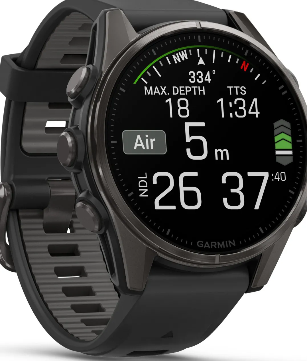 Garmin Fenix 8 Amoled 43mm, Sapphire Carbon Gray DLC Titanium - Black/Pebble Grey Silicone Strap